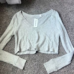 pacsun long sleeve cropped shirt